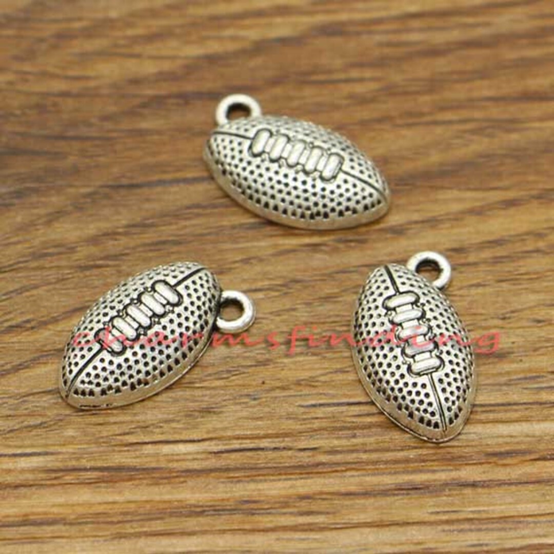 30pcs Rugby Charms Football Charm Antique Silver Tone 17x10mm Etsy