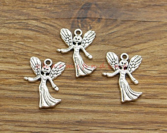 20pcs Guardian Angel Charm Religious Charms Antique Silver Tone 19x24mm cf4652