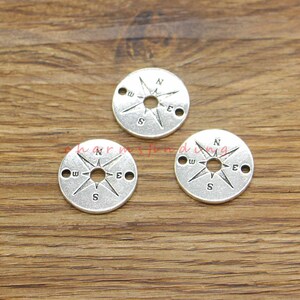 10 breloques boussole breloques nautiques ton argent antique 20 x 20 mm cf4279