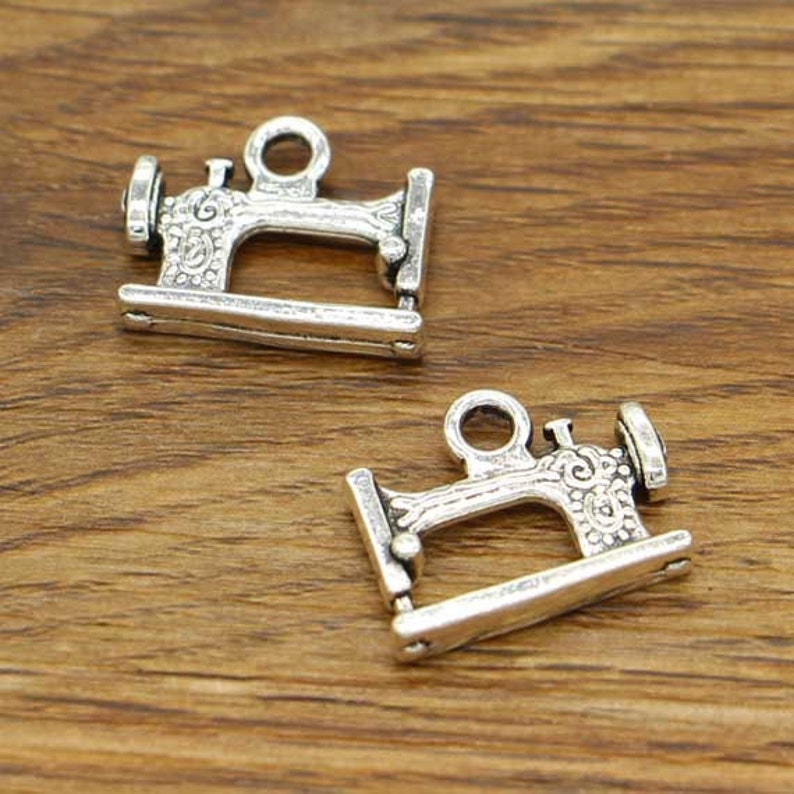 20pcs Sewing Machine Charm 2 Sided Charms Antique Silver Tone Etsy