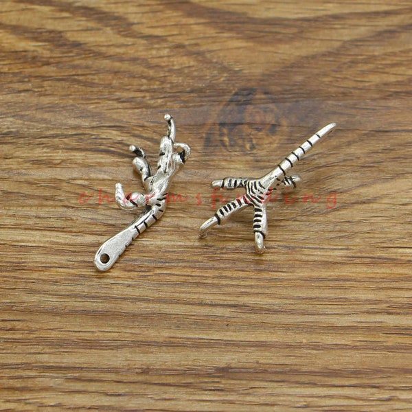 12pcs Large Eagle Talon Claw Pendant Charm Bird Charms 3D Antique Silver Tone 16x33mm cf4196