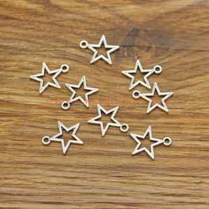70 Stück offene Stern Charms Doppelseitig Charms Bulk Charms Antik Silber Ton 14x16mm cf4976