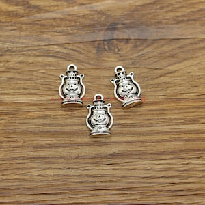 35pcs Lantern Connectors Charms Pendants Oil Lamp Charms Antique Silver Tone 11x19mm cf5063