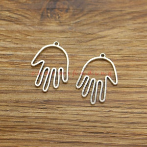 40pcs Hamsa Hand Charms Henna Charms Bulk Charm Antique Silver Tone 20x28mm cf4383