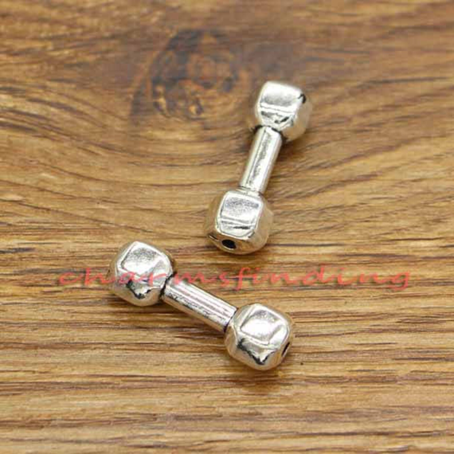 10pcs Barbell Charms 3D Weightlifting Gym Charm Antique Silver Etsy