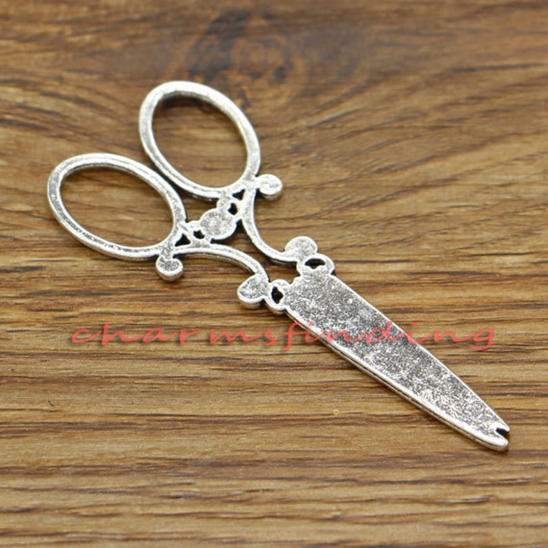 5pcs Large Scissor Pendants Charms Sewing Charms Antique Etsy