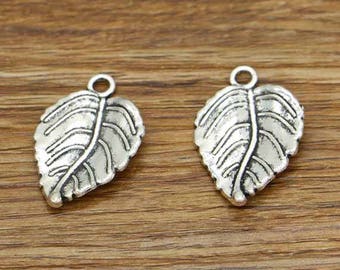 15pcs Leaf Charms Tree Leaves Antique Tibetan Silver Tone 20x29mm cf2594