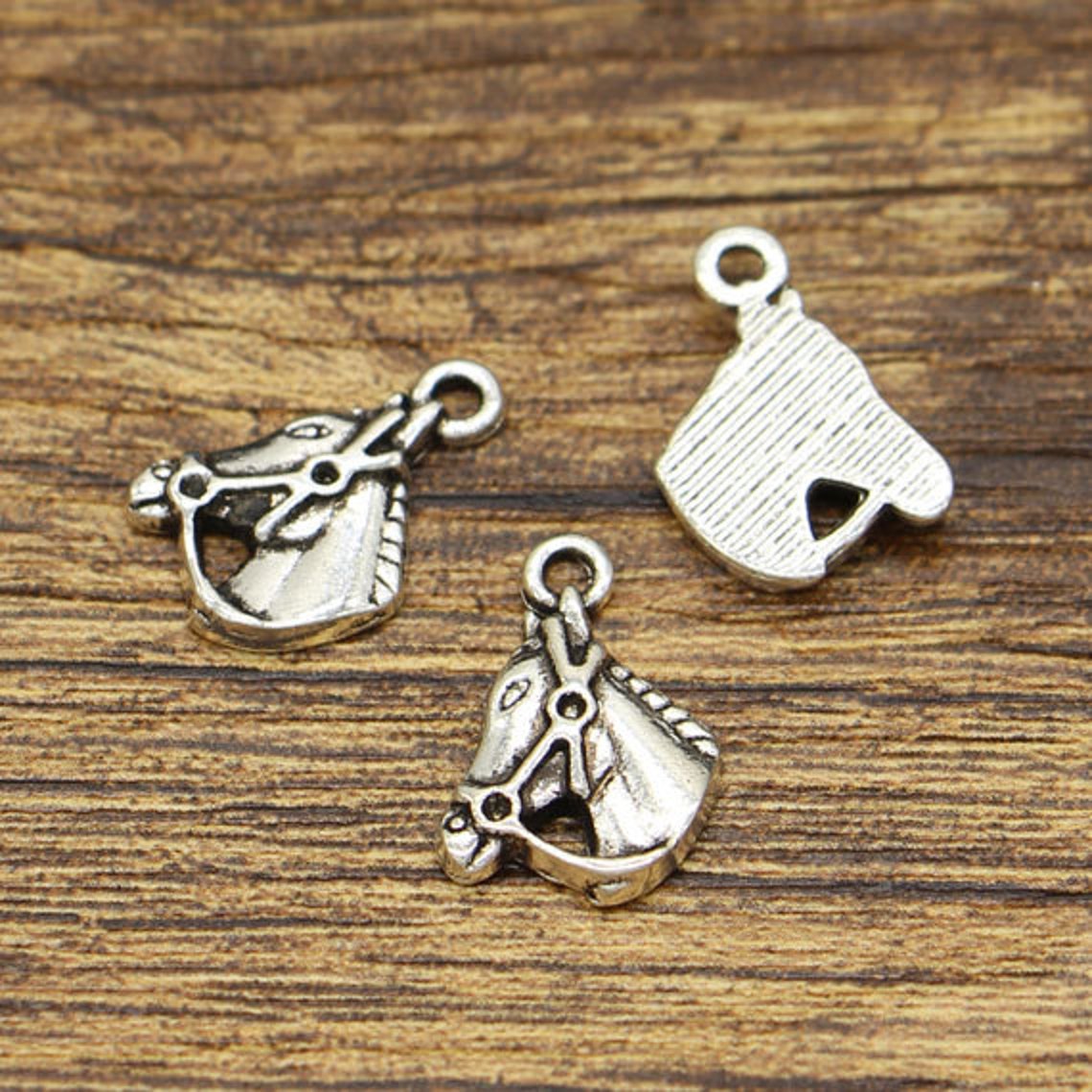 25pcs Horse Head Charms Animal Charms Antique Silver Tone Etsy