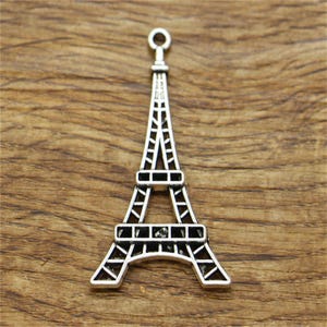 15pcs Eiffel Tower Charms France Charms Antique Silver Tone 44x25mm cf2030