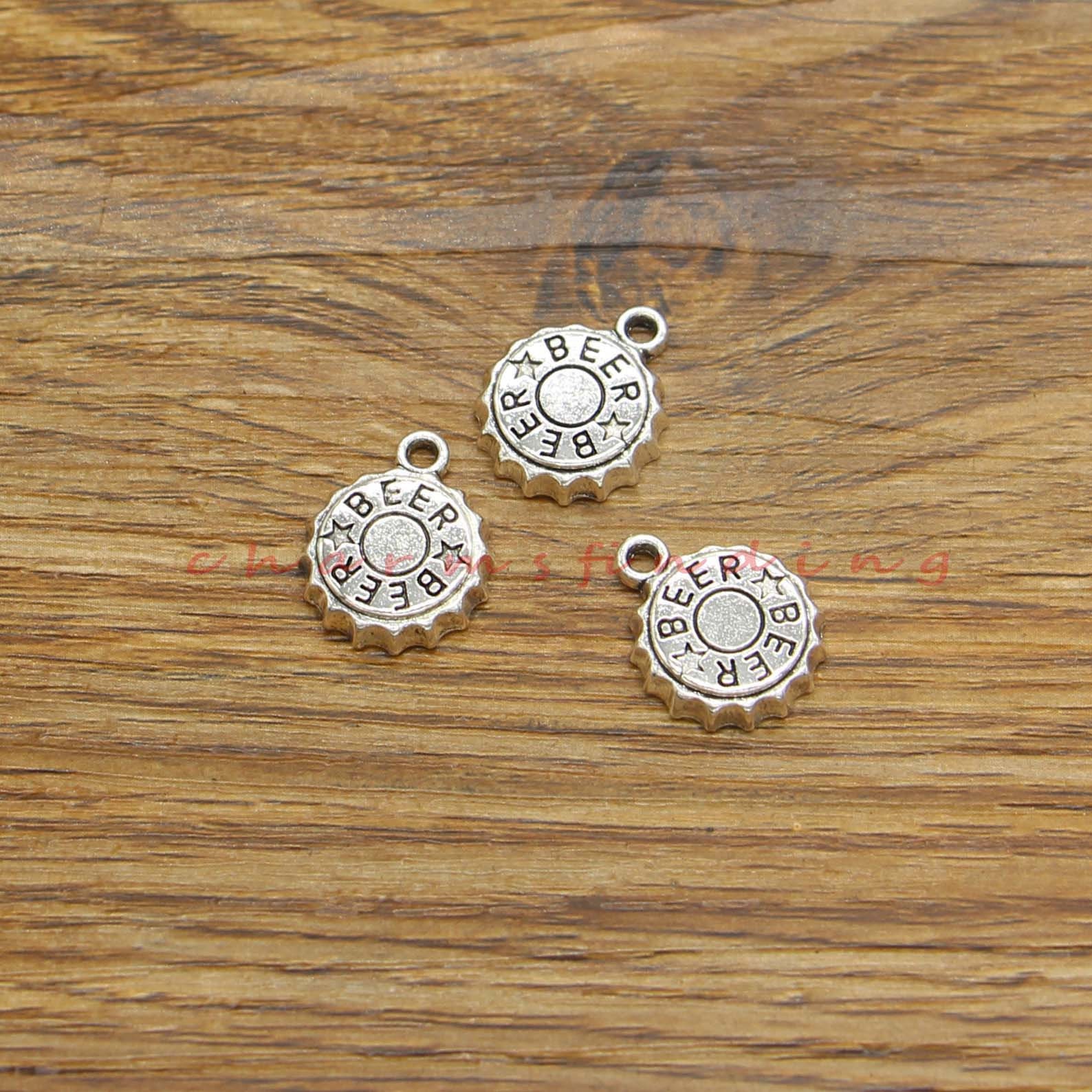 25pcs Beer Bottle Cap Charms Beer Charms Antique Silver Tone Etsy
