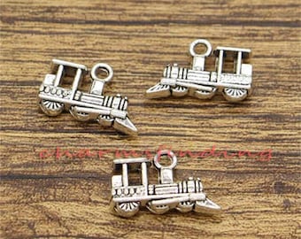 20pcs Steam Train Engine Charms Locomotive Charms Antique Silver Charm 18x12mm cf2893