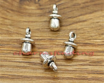 50pcs Baby Pacifier Charms Soother Charms Antique Silver Tone 3d Charms 13x7mm cf0265