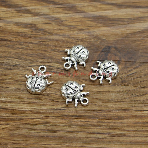 20pcs Lieveheersbeestje Charms Insect Charms Antieke Zilveren Toon 14x16mm cf4679