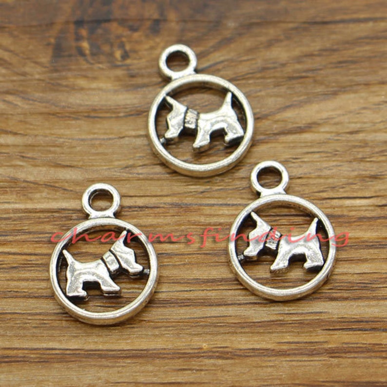 30pcs Lucky Dog Charms Animal Charm Antique Silver Tone Etsy