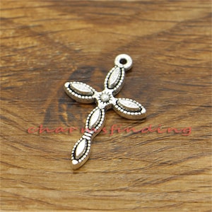 20pcs Cross Charms Religious Charms Antique Silver Tone 29x19mm cf2271