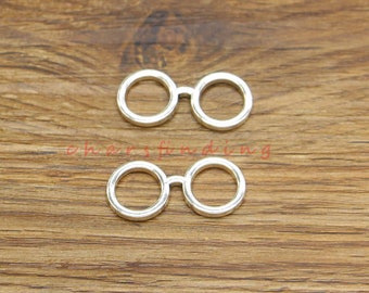 20pcs Eyeglasses Charms Spectacles Charm Glasses Charm Antique Silver Tone 13x29mm cf4222