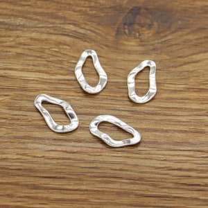 50pcs Irregular Circle Charms Connector Link Charms Antique Silver Tone 11x20mm cf3938