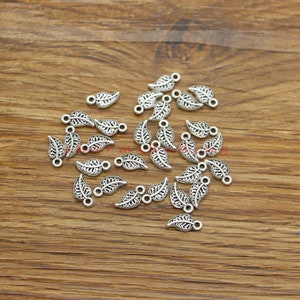 100 Stück Blatt Charms Bulk Tiny Leaf Wholesale Charm Antik Silber Ton 5x10mm cf4430