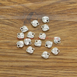 100pcs Love Charms Round Tag Word Charms Mini Small Bulk Charm Antique Silver Tone 8x8mm cf4428