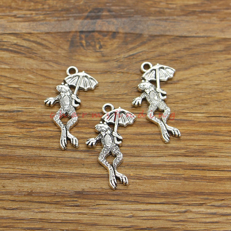 30 Stück Frosch Anhänger Antik Silber Ton 16x26mm cf4450 Bild 2