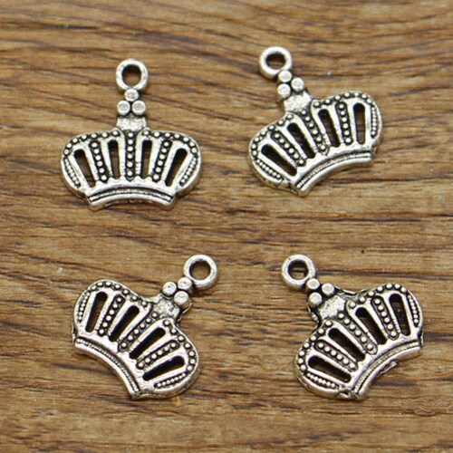 20pcs Crown Charms Queen Princess Charms Antique Silver Tone Etsy