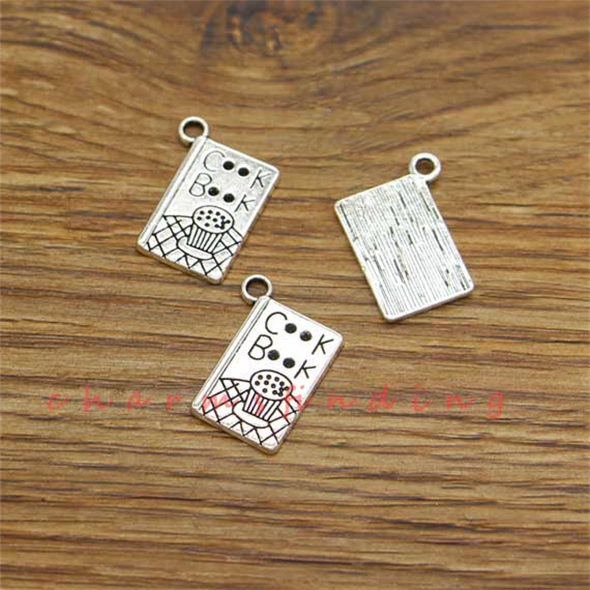20/30/40pcs Cook Book Charms for Cooks and Chefs Antique Silver Tone ...