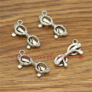 30pcs Eyeglasses Charms Spectacles Charm GlassesCharm Antique Silver Tone 20x10mm cf0097