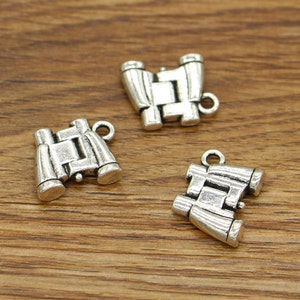 15pcs Binocular Charms 3D Telescope Antique Silver Tone 13x17mm cf2204 image 1