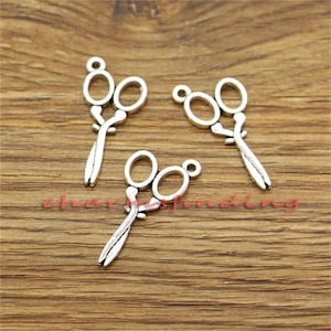 30pcs Scissor Charms Sewing Charms Antique Silver Tone 15x30mm cf3156