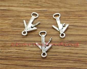 30pcs Bottle Opener Charms Antique Silver Tone 12x21mm cf3438