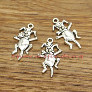 30 Stück Hund Charms Tier Charme Antik Silber Ton 14x26mm lf3275
