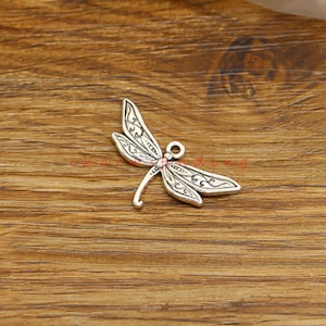20pcs Dragonfly Charms Insect Spring Nature Charms Antique Silver Tone 31x17mm cf4708