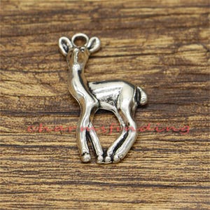15pcs Reindeer Deer Charms Christmas Charms Antique Silver Tone 19x34mm CF2994