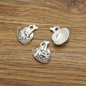 15 Stück Hundenapf Anhänger Hundeknochen Charms Antik Silber Ton 18x21mm cf3913