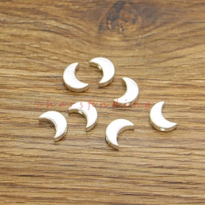 50/100/150pcs Moon Beads Spacers Crescent Moon Double Sided Beads Antique Silver Tone 8x11x3mm 1mm hole cf4216