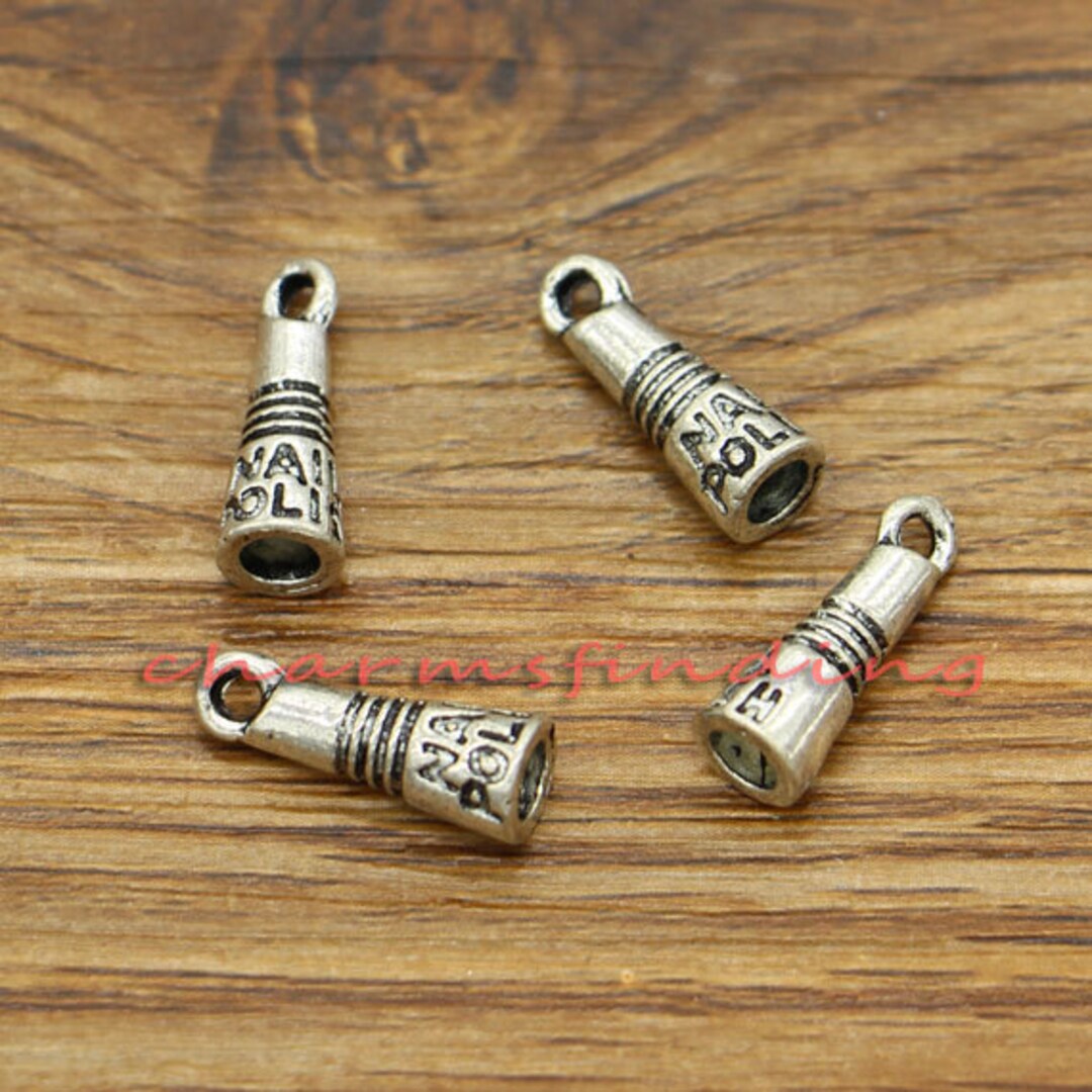 30pcs Nail Polish Charms Nail Charm Antique Silver Tone Charm 6x16x5m Cf2093 Etsy
