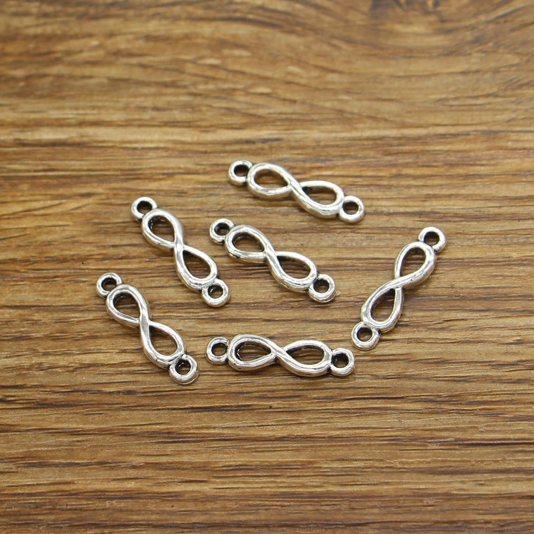 50pcs 8 Infinity Connector Charms Antique Silver Tone 5x21mm Cf3877 - Etsy