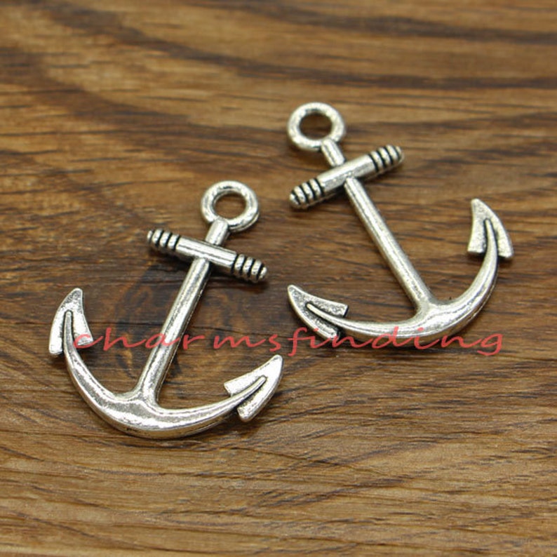 20pcs Anchor Charms Sailing Charms Antique Silver Tone 31x25mm Etsy