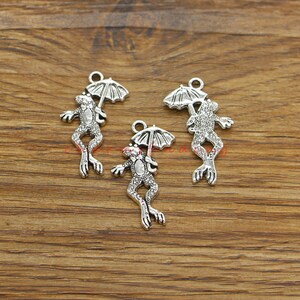 30 Stück Frosch Anhänger Antik Silber Ton 16x26mm cf4450 Bild 3
