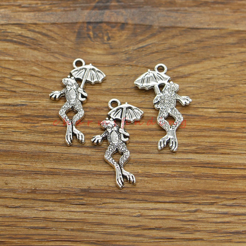 30 Stück Frosch Anhänger Antik Silber Ton 16x26mm cf4450 Bild 3