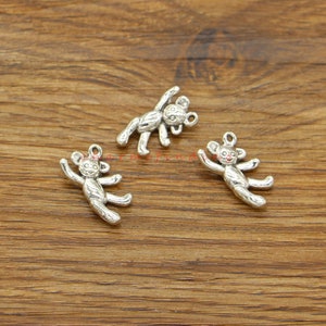 20pcs Toy Baby Bear Charms Animal Charms Antique Silver Tone 11x20mm cf4990