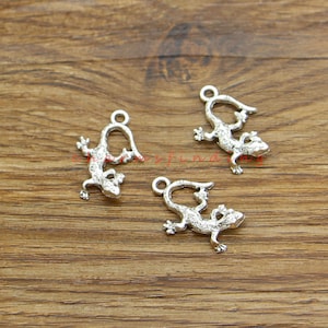 20pcs Gecko Charms Desert Charms Antique Silver Tone 14x21mm cf4745