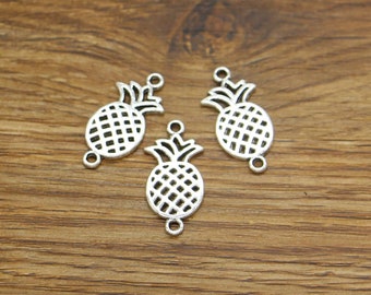 25pcs Pineapple Connectors Charms Double Sided Charms Antique Silver Tone 13x27mm cf3881