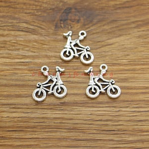 15pcs Bicycle Charms Cycle Bike Charms Antique Silver Tone 19x20mm cf4267