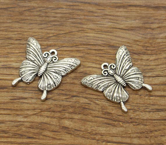 15pcs Butterfly Charms Fly Moth Charms Antique Silver Tone | Etsy