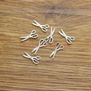 50pcs Scissor Charms Sewing Charms Bulk Charm Craft Supplies Accessories Antique Silver Tone 9x18mm cf4327