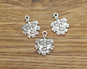 25pcs Santa Charms Christmas Holiday Charm Antique Silver Tone 15x21mm cf4281