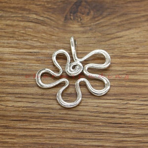 6pcs Large Flower Flowers Pendant Charms Plum Charms Antique Silver Tone 41x42mm cf4115