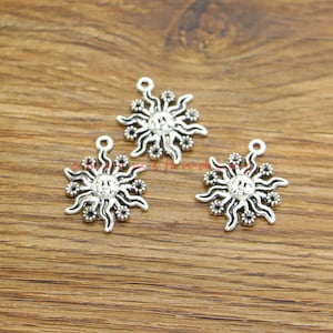20pcs Sun Charms Celestial Charms Antique Silver Tone 19x24mm cf4500