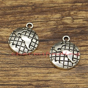 15stk Global Charms Antik Silber Ton 20 x 24 mm Guss